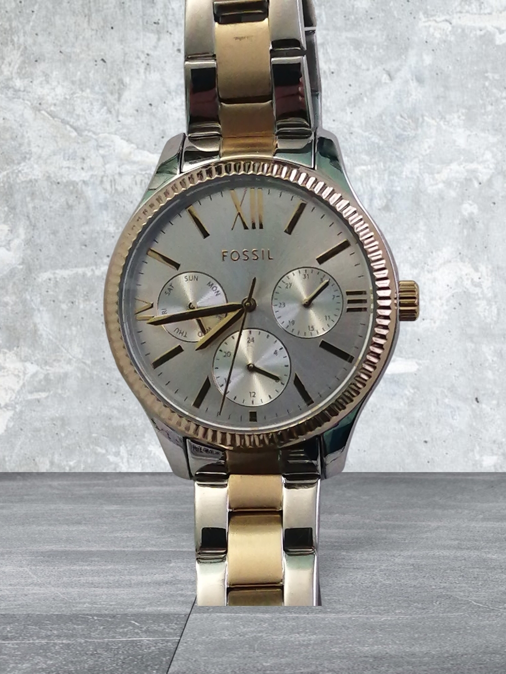 Fossil Two-Tone Silver and Gold Women's Multifunction Watch